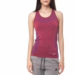 Καλύτερη πώληση 🌟 Γυναικείο τοπ Nike DRI-FIT KNIT TANK σκούρο ροζ 🎉