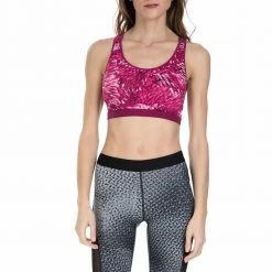 Κουπόνι 😉 Γυναικείο αθλητικό μπουστάκι Nike PRO Fierce GEO PRSM μοβ 🎉