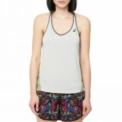 Καλύτερη πώληση 🎁 Γυναικείο αθλητικό φανελάκι LAYERING Asics γκρι με Print 🌟