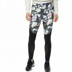Προϋπολογισμός 🌟 Γυναικείο κολάν NIKE POWER LEGEND TIGHT VENEER 3 μαύρο με φλοράλ μοτίβο ⌛
