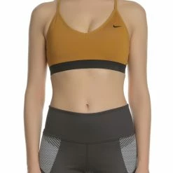 Φτηνός 🔥 Γυναικείο αθλητικό μπουστάκι Nike Pro Indy μπεζ 😀