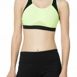 Πολύ καλή προσφορά 🛒 Γυναικείο αθλητικό μπουστάκι NIKE MOTION ADAPT κίτρινο-μαύρο ✨