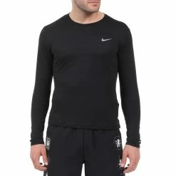 Το φθηνότερο 🔥 Ανδρική μπλούζα NIKE DF MILER TOP LS μαύρη 🔔