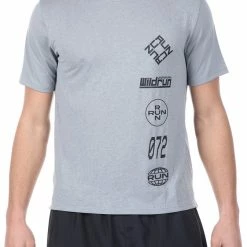Ολοκαίνουργιο ❤️ Ανδρικό T-shirt NIKE DF MILER TOP SS WR GX γκρι 😉